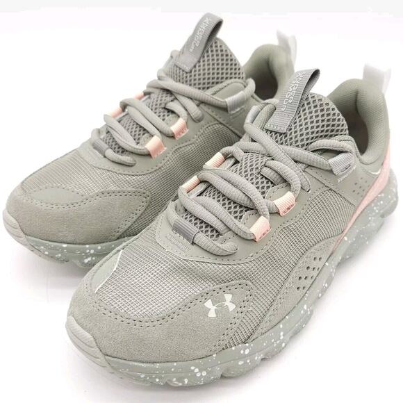 Under Armour Womens 5.5 Charged Verssert Speckle Green Pink Lace Up Shoe Running - Picture 2 of 8